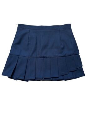 Navy Blue Pleated Skirt Skort Built In Shorts Tennis Prep Academia Golf - S